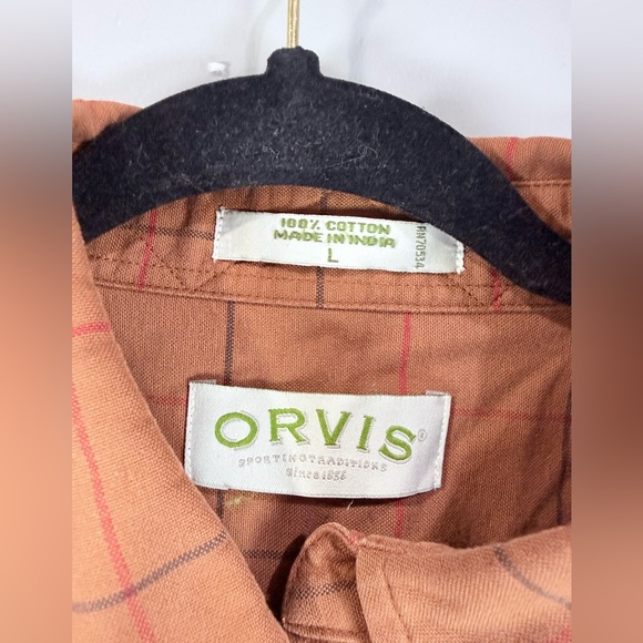 Orvis Men’s Large Plaid Button Down Shirt Long Sleeve Cotton Casual - Picture 3 of 5